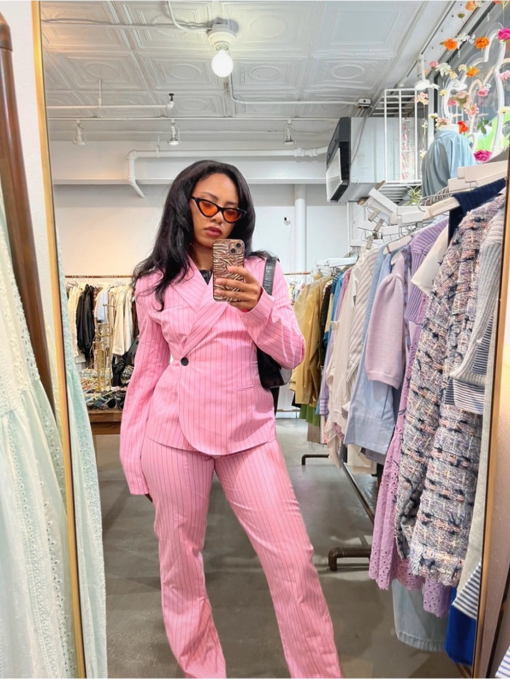 ASOS Pink Pinstripe Tailored Pantsuit